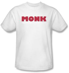 Monk Shirt Logo Adult White Tee T-Shirt