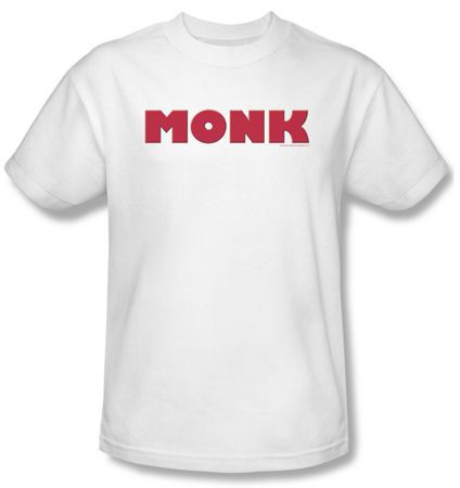 Monk Shirt Logo Adult White Tee T-Shirt