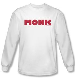 Monk Shirt Logo Long Sleeve White Tee T-Shirt