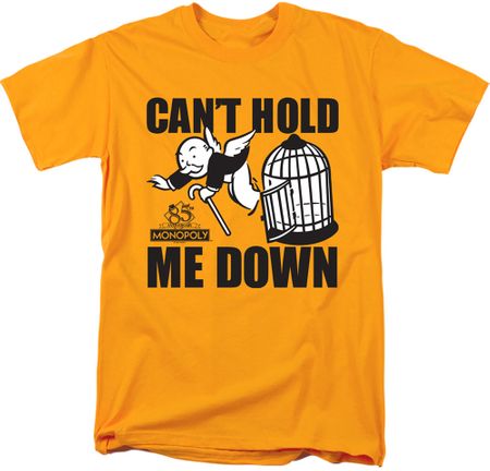 Monopoly Board Game Can't Hold Me Down Adult T shirt - Gold