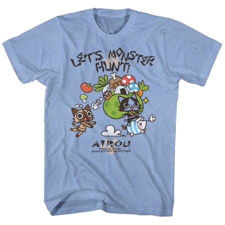 Monster Hunter Shirt Airou Hunter Light Blue T-Shirt