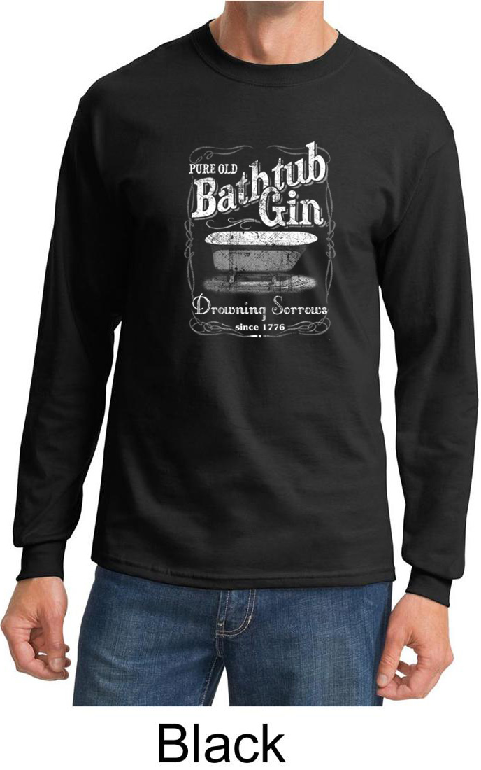 Moonshine Shirt Bathtub Gin Long Sleeve Shirt - Moonshine Shirt Bathtub Gin