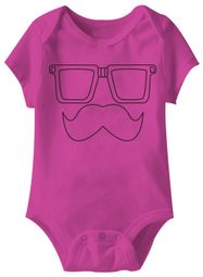 Moostash Funny Baby Romper Hot Pink Infant Babies Creeper Moostash Funny Baby Romper Hot Pink Infant Babies Creeper