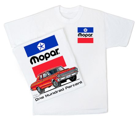Mopar Shirt 100% Adult White T-shirt Tee