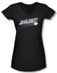 Mork & Mindy Shirt Juniors V Neck Shazbot Egg Black Tee T-Shirt Mork & Mindy Shirt Juniors V Neck Shazbot Egg Black Tee T-Shirt