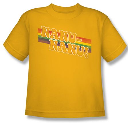Mork & Mindy Shirt Kids Nanu Rainbow Gold Youth Tee T-Shirt