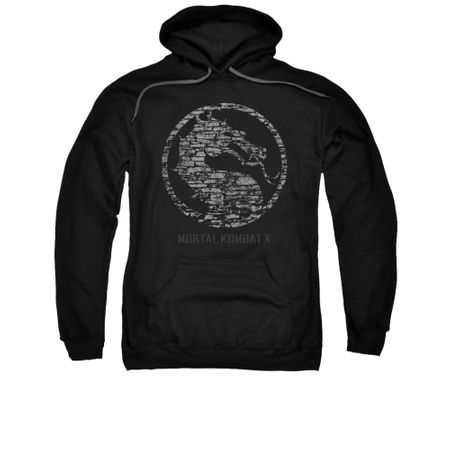 Mortal Kombat Hoodie Stone Logo Black Sweatshirt Hoody
