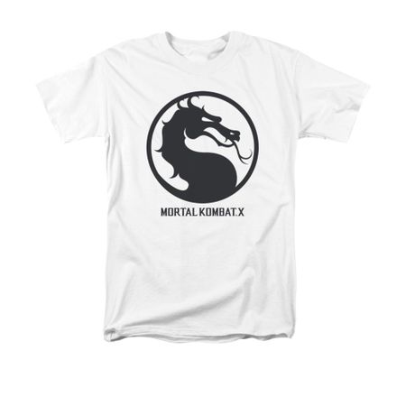 Mortal Kombat Shirt Black Dragon Logo White T-Shirt