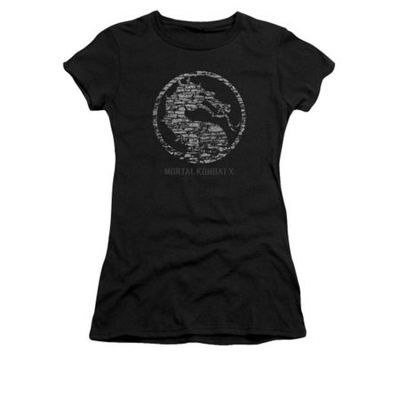 Mortal Kombat Shirt Juniors Stone Logo Black T-Shirt