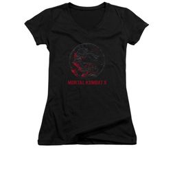 Mortal Kombat Shirt Juniors V Neck Bloody Logo Black T-Shirt Mortal Kombat Shirt Juniors V Neck Bloody Logo Black T-Shirt