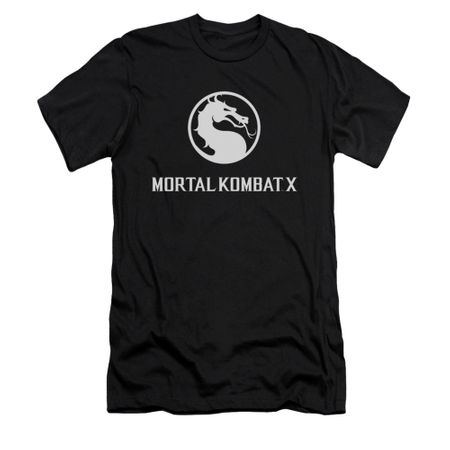 Mortal Kombat Shirt Slim Fit White Dragon Logo Black T-Shirt