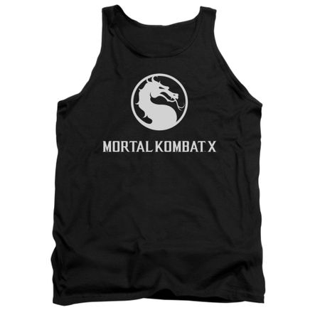 Mortal Kombat Shirt Tank Top White Dragon Logo Black Tanktop