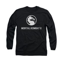 Mortal Kombat Shirt White Dragon Logo Long Sleeve Black Tee T-Shirt