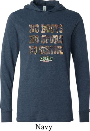 Mossy Oak No Boots No Spurs No Service Lightweight Hoodie Tee