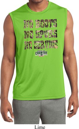 Mossy Oak No Boots No Spurs No Service Sleeveless Dry Wicking Shirt