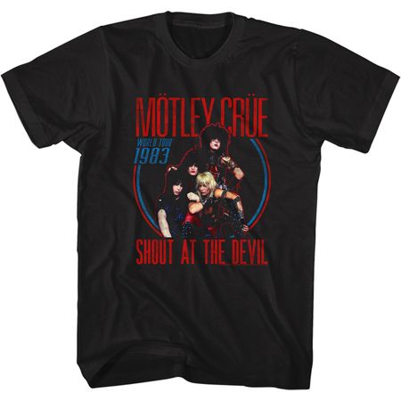 Motley Crue Shout at the Devil 1983 World Tour T-shirt - Black