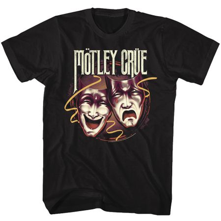 Motley Crue Drama Masks Adult T-shirt - Black