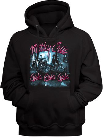 Motely Crue Girls Girls Girls Hoodie Sweatshirt - Black