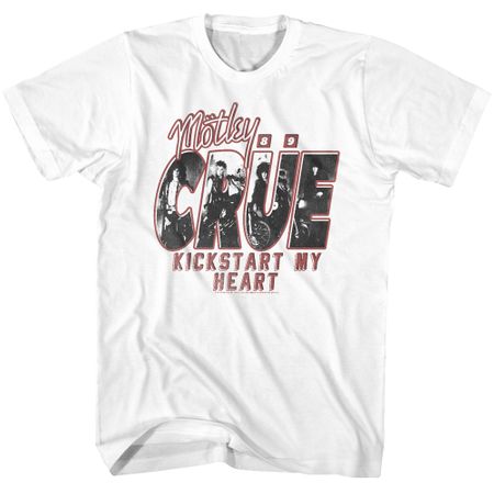 Motley Crue KICKSTART MY HEART 80s T-shirt - White