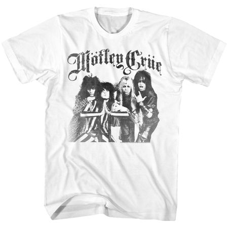 Motley Crue MOTLEY Adult Rock Band Shirt - White