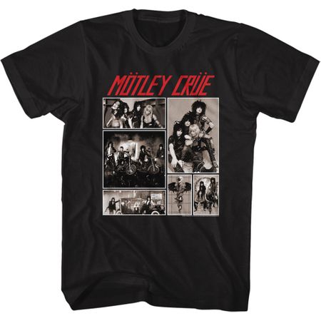 Motley Crue PICS Adult T-shirt - Black