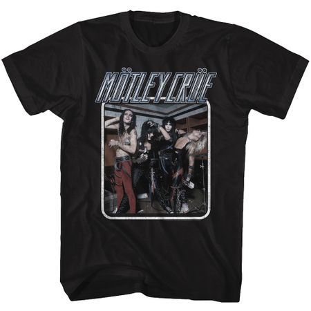 Motley Crue UNCRUED Adult 80s Rock Band T-shirt - Black
