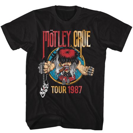 Motley Crue 1987 Tour Adult T-shirt - Black