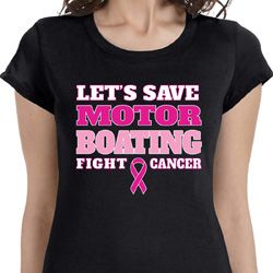 Motor Boating Ladies Breast Cancer Awareness Shirts