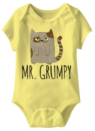 Mr Grumpy Funny Baby Romper Yellow Infant Babies Creeper