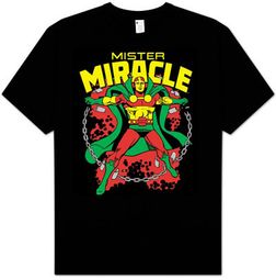Mr. Miracle T-shirt - Mister Miracle Superhero Adult Black Tee