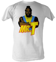 Mr. T T-Shirt - Cartoon T A-Team Adult White Tee Shirt