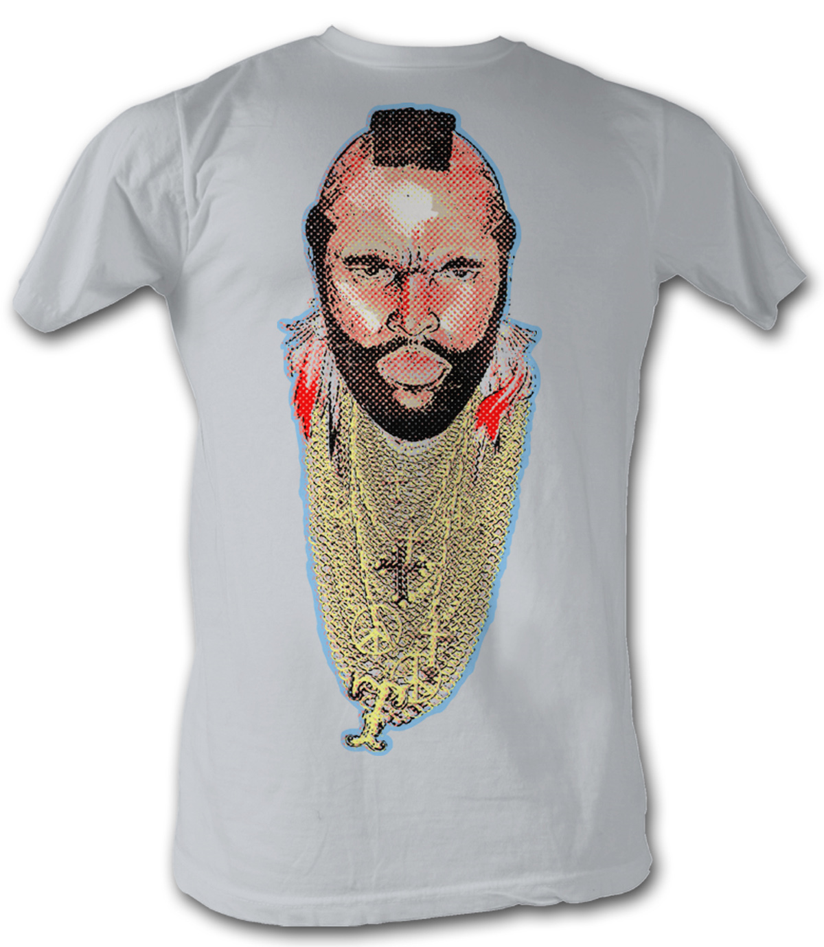 Mr. T T-Shirt - Chain Of Fool A-Team Adult Silver Tee Shirt - Mr. T Shirts