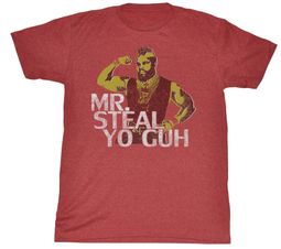 Mr. T T-shirt Mr. Steal Yo Guh Adult Heather Red Tee Shirt