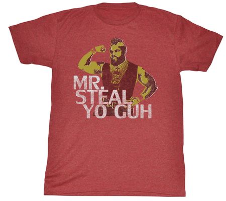 Mr. T T-shirt Mr. Steal Yo Guh Adult Heather Red Tee Shirt
