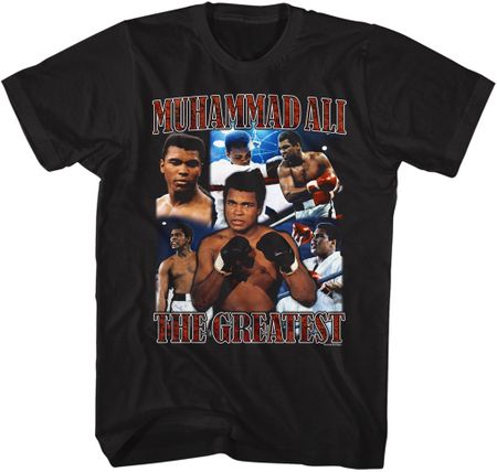 Muhammad Ali COLLAGE Mens Boxing Tee Shirt - Black