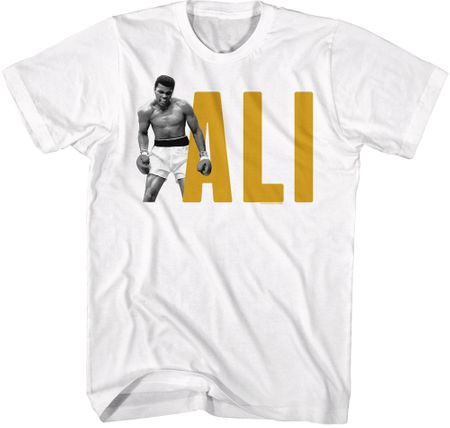Muhammad Ali In Front White Tee Shirt 