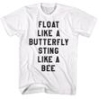 Muhammad Ali Shirt Float Like Butterfly Sting Like A Bee White T-Shirt