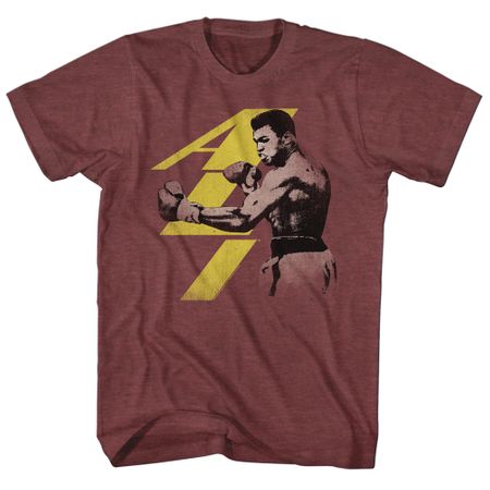 Muhammad Ali Shirt Punch Heather Maroon T-Shirt