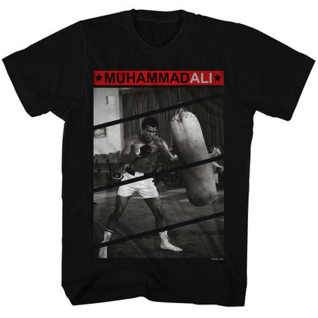 Muhammad Ali Shirt Punching The Bag Black T-Shirt