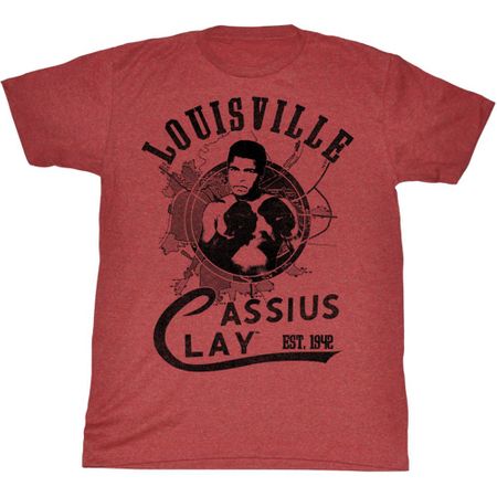 Muhammad Ali Shirt The Greatest Adult Heather Red Tee T-Shirt