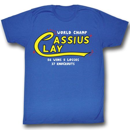 Muhammad Ali Shirt The World Champ Adult Blue Tee T-Shirt