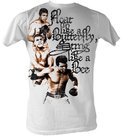 Muhammad Ali T-shirt Adult 3 Poses White Tee Shirt