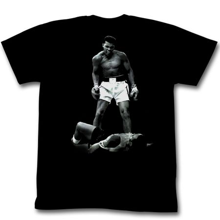 Muhammad Ali T-shirt Adult Ali Over Liston Black Tee Shirt