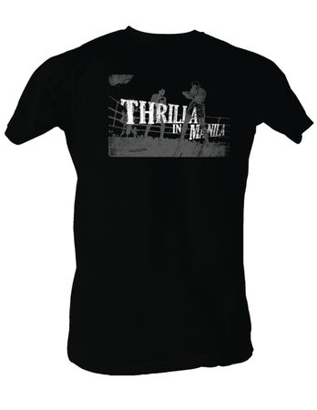 Muhammad Ali T-shirt Adult Thrilla In Manila Black Tee Shirt