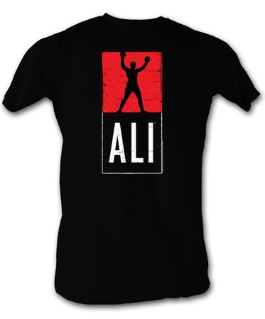 Muhammad Ali T-shirt Ali Logo Adult Black Tee Shirt