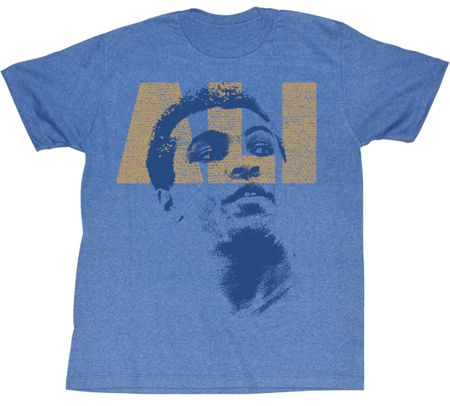 Muhammad Ali T-shirt Ali Look Adult Heather Blue Tee Shirt
