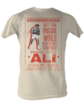 Muhammad Ali T-shirt Ali Poster Dirty White Tee Shirt