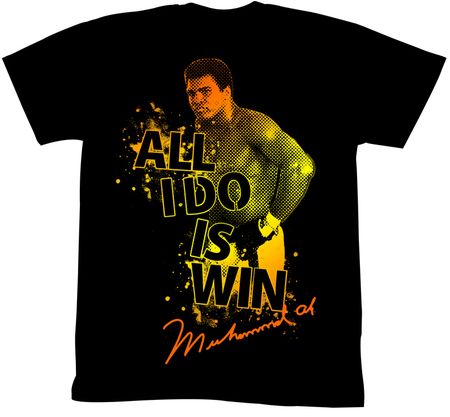 Muhammad Ali T-shirt Boom Boom Pow Adult Black Tee Shirt
