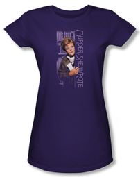 Murder She Wrote Shirt Juniors Around The Corner Purple Tee T-Shirt