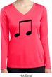 Music 8th Note Ladies Dry Wicking Long Sleeve Shirt